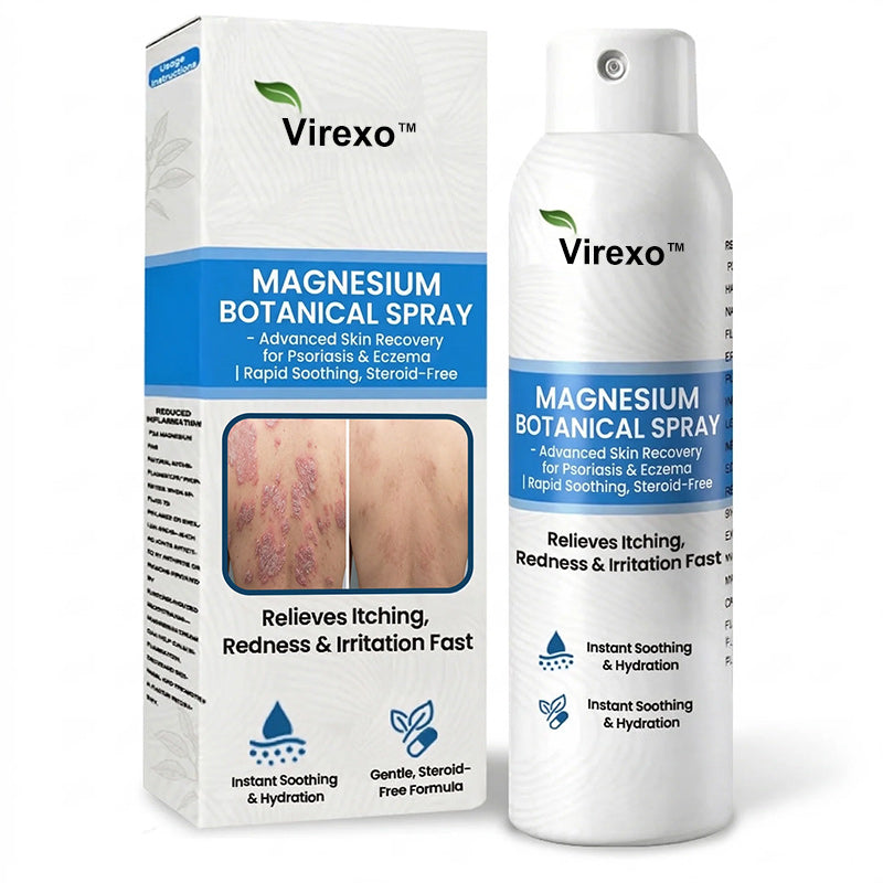 ✅ Official Store | Virexo™ Magnesium Botanical Spray – Advanced Skin Recovery for Psoriasis & Eczema | Rapid Soothing, Steroid-Free