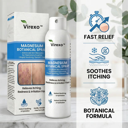 ✅ Official Store | Virexo™ Magnesium Botanical Spray – Advanced Skin Recovery for Psoriasis & Eczema | Rapid Soothing, Steroid-Free