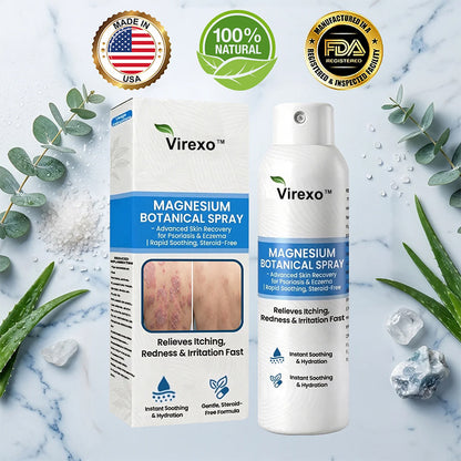 ✅ Official Store | Virexo™ Magnesium Botanical Spray – Advanced Skin Recovery for Psoriasis & Eczema | Rapid Soothing, Steroid-Free